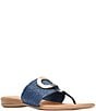Andre Assous Nixi Stretch Raffia Ornamented Thong Sandals - Image 1
