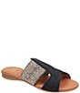 Color:Blac/Beige - Image 1 - Noor Raffia and Linen Featherweight Sandals