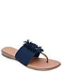 Color:Navy - Image 1 - Novalee Fringe Thong Sandals