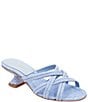 Color:Sky Blue - Image 1 - Polina Raffia Slide Sandals