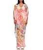 Color:Zuli Print - Image 1 - Adi Print Kimono Sleeve V-Neck Mesh Caftan Swim Cover-Up
