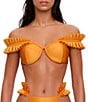 Color:Sunset Gold - Image 1 - Mulan Convertible Ruffle Bikini Swim Top