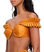 Color:Sunset Gold - Image 3 - Mulan Convertible Ruffle Bikini Swim Top