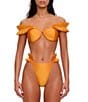 Color:Sunset Gold - Image 4 - Mulan Convertible Ruffle Bikini Swim Top