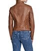Andrew Marc Marlette Lambskin Leather Stand Collar Zip Front Moto Jacket - Image 6