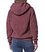 Color:Dried Rose - Image 2 - Andrew Marc Spor Teddy Fleece Knit Hoodie Neck Long Sleeve Front Zipper Jacket
