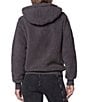 Color:Pavement - Image 2 - Andrew Marc Spor Teddy Fleece Knit Hoodie Neck Long Sleeve Front Zipper Jacket