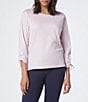 Color:Baby Pink - Image 1 - 3/4 Cinched Sleeve Tee