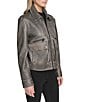 Andrew Marc Sport Addis Aviator Style Zip Front Leather Jacket, Color:Black - Image 3