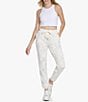 Color:Ivory - Image 3 - Burnout Velour Wide Elastic Drawstring Waist Pull-On Coordinating Joggers