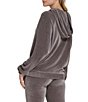 Color:Pavement - Image 2 - Chenille Knit Drawstring Neck Long Sleeve Hoodie
