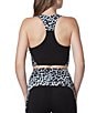 Color:Black - Image 2 - Contrast Cheetah Print Scoop Neck Sleeveless Copped Tank