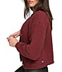 Color:Twine - Image 3 - Faux Sherpa V-Neck Long Sleeve Button Front Cardigan