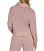 Color:Rouge - Image 2 - Fleece Knit Henley Neck Long Sleeve Coordinating Top