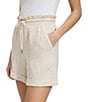 Andrew Marc Sport Gauzy Woven Roll Cuff Shorts, Color:Sand - Image 4