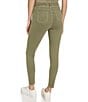 Color:Forest Green - Image 2 - High Rise Hem Vent Coordinating Twill Jeggings