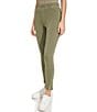 Color:Forest Green - Image 3 - High Rise Hem Vent Coordinating Twill Jeggings