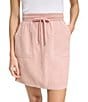 Color:Rose - Image 4 - High Rise Linen Blend Twill Skirt