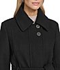 Andrew Marc Sport Lawley Wool Blend Point Collar Belted Zip Front Trench Coat, Color:Black - Image 4