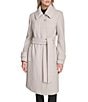 Andrew Marc Lawley Wool Blend Point Collar Belted Zip Front Trench Coat - Image 1