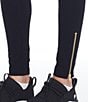 Color:Black Gold Combo - Image 3 - Legging High Waist Gold Zipper Hem Pull-On Legging