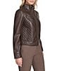 Andrew Marc Sport Mikel Racer Stand Collar Zip Front Leather Jacket, Color:Chestnut - Image 3