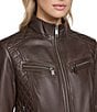 Andrew Marc Sport Mikel Racer Stand Collar Zip Front Leather Jacket, Color:Chestnut - Image 4