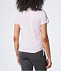 Color:Baby Pink - Image 2 - Short Sleeve Side Ruched Knit Tee