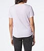 Color:Hydrangea - Image 2 - Short Sleeve Side Ruched Knit Tee