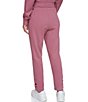 Color:Mauve - Image 2 - Solid Fleece Knit Tapered Leg Pleated Ankle Ladies Pull-On Coordinating Pants
