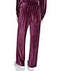 Color:Malbec - Image 2 - Solid Velvet Ribbed High Waist Wide Leg Coordinating Pull-On Pants