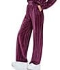 Color:Malbec - Image 3 - Solid Velvet Ribbed High Waist Wide Leg Coordinating Pull-On Pants