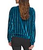 Color:Teal - Image 2 - Velvet Ribbed Crew Neck Long Sleeve Coordinating Knit Top