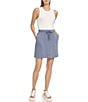 Color:Ink - Image 3 - Washed Twill High Waisted Skirt