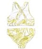 Color:White Multi - Image 2 - Big Girls 7-16 Palm-Printed High-Neck Tank Top & Hipster Bottom 2-Piece Swimsuit
