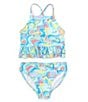 Color:Blue Multi - Image 1 - Big Girls 7-16 Shell Swirl Printed Tankini Top & Hipster Bottom 2-Piece Swimsuit