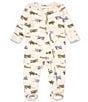 Color:Multi - Image 1 - Baby Boys Newborn-9 Months Long Sleeve Plane Printed Zipper Footie Coverall