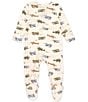 Color:Multi - Image 2 - Baby Boys Newborn-9 Months Long Sleeve Plane Printed Zipper Footie Coverall