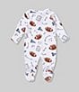 Angel Dear Baby Boys Touchdown Time 2 Way Zip Footie, Color:Navy - Image 2
