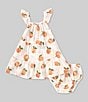 Color:Multi - Image 1 - Baby Girls 6-24 Months Round Neckline Sleeveless Peaches Dress