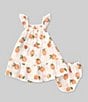 Color:Multi - Image 2 - Baby Girls 6-24 Months Round Neckline Sleeveless Peaches Dress