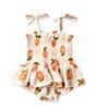 Color:Multi - Image 1 - Baby Girls Newborn-12 Months Peaches Print Smocked Bubble Romper