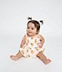 Color:Multi - Image 3 - Baby Girls Newborn-12 Months Peaches Print Smocked Bubble Romper