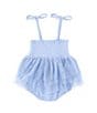 Color:Blue - Image 2 - Baby Girls Newborn-24 Months Solid Tutu Smocked Bubble