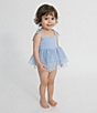 Color:Blue - Image 3 - Baby Girls Newborn-24 Months Solid Tutu Smocked Bubble