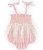 Color:Pink - Image 1 - Baby Girls Newborn-24 Months Striped Tutu Smocked Bubble