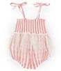Color:Pink - Image 2 - Baby Girls Newborn-24 Months Striped Tutu Smocked Bubble
