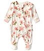 Color:Multi - Image 1 - Baby Girls Newborn-6 Months Long Sleeve Magnolias Print Footie Coverall