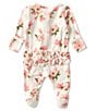 Color:Multi - Image 2 - Baby Girls Newborn-6 Months Long Sleeve Magnolias Print Footie Coverall