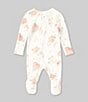 Color:Multi - Image 2 - Baby Girls Newborn-6 Months Long Sleeve Multi Peach Print Footie Coverall